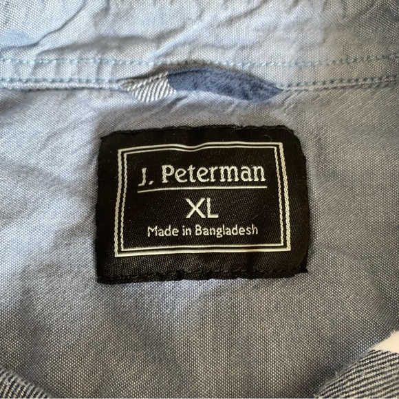 J. Peterman Flannel Shirt Mens Sz XL Red Blue Plaid Tartan Long Sleeve Button Up - Picture 7 of 12